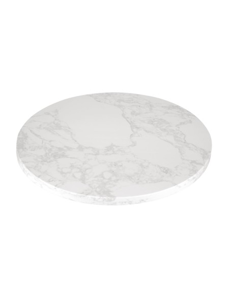 Plateau rond effet marbre blanc 600 mm - Bolero