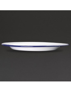 Assiettes plates en acier émaillé Olympia 300mm - lot de 6 2