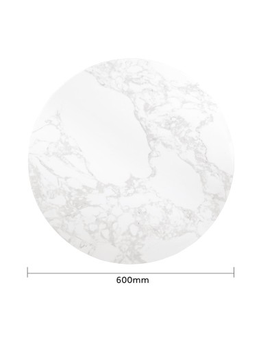 Plateau rond effet marbre blanc 600 mm - Bolero