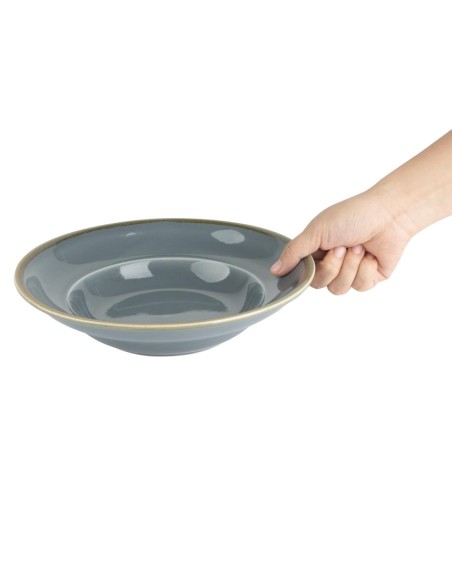 Assiettes à pâtes Olympia Kiln Océan 250mm - lot de 4