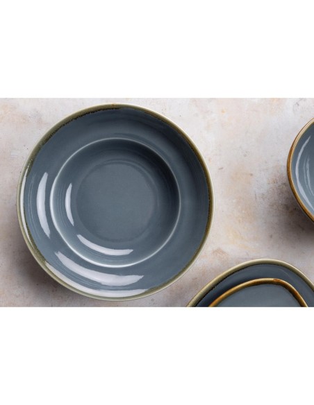 Assiettes à pâtes Olympia Kiln Océan 250mm - lot de 4