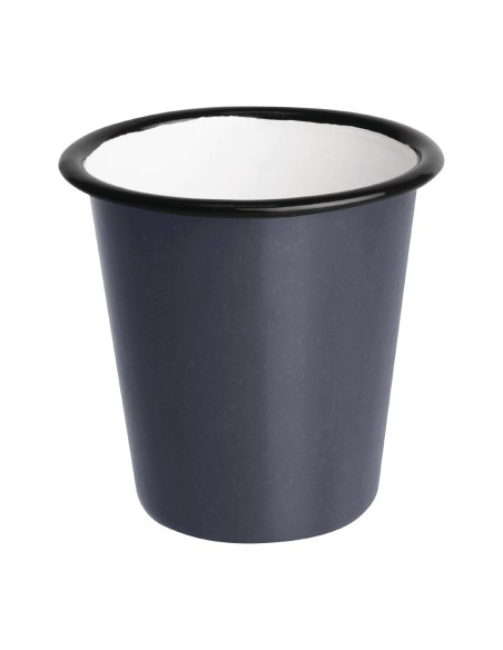 Gobelets en acier émaillé gris et noir Olympia 310 ml - lot de 6