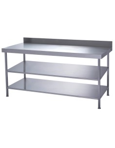 Table murale inox Parry 1200x600mm - 2 étagères
