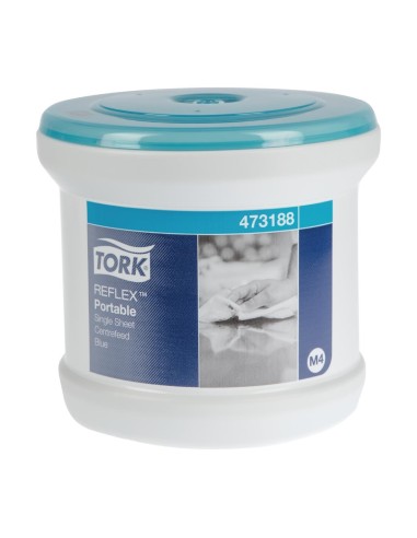 Distributeur portable Tork Reflex à dévidage central - blanc