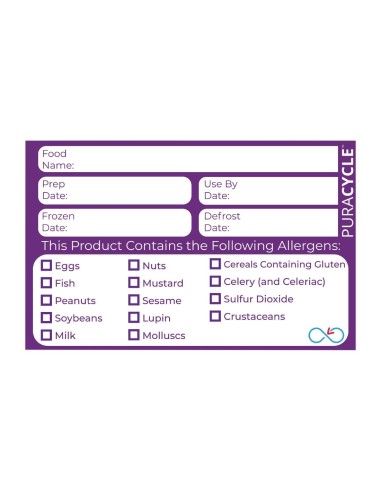 Etiquettes réutilisables allergènes PuraCycle - lot de 20