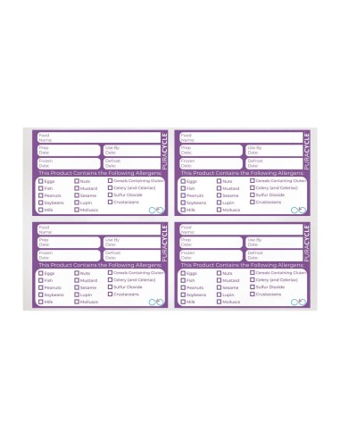 Etiquettes réutilisables allergènes PuraCycle - lot de 20