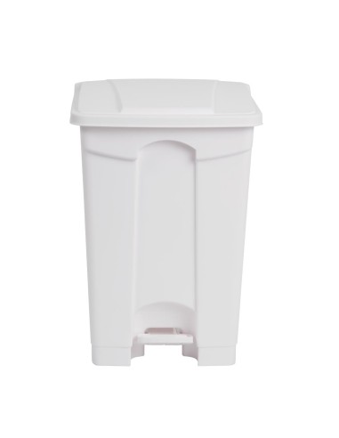 Poubelle à pédale Jantex blanche 45L - Sans contact