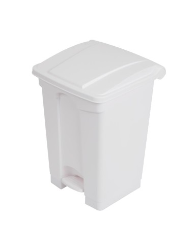Poubelle à pédale Jantex blanche 45L - Sans contact