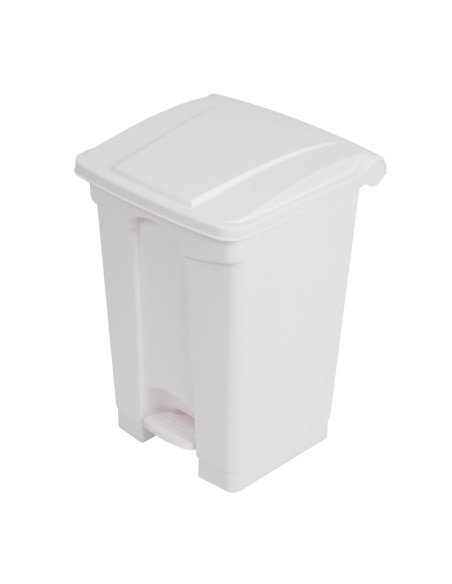 Poubelle à pédale Jantex blanche 45L - Sans contact
