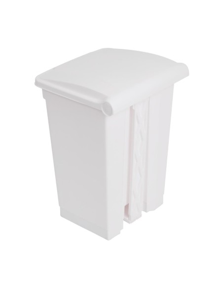 Poubelle à pédale Jantex blanche 45L - Sans contact
