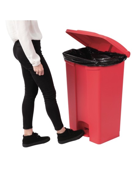 Poubelle à pédale Jantex rouge 87L - Hygiène cuisine