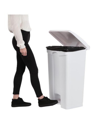 Poubelle de cuisine à pédale Jantex blanche 87L