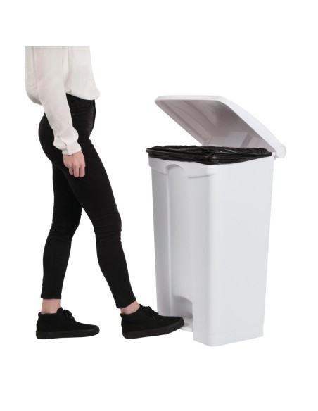 Poubelle de cuisine à pédale Jantex blanche 87L