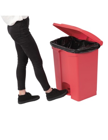 Poubelle à pédale Jantex rouge 65L - Hygiène cuisine