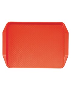 Plateau rectangulaire Fast Food Cambro rouge 43 cm
