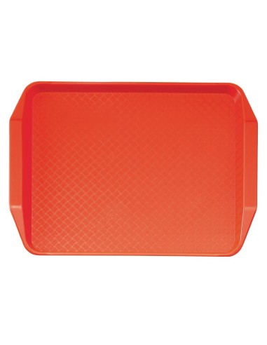 Plateau rectangulaire Fast Food Cambro rouge 43 cm