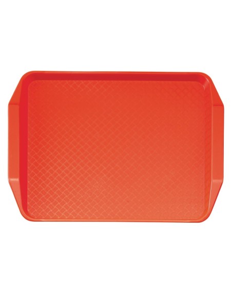 Plateau rectangulaire Fast Food Cambro rouge 43 cm