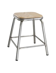 Tabouret bas Bolero Cantina - lot de 4, acier galvanisé