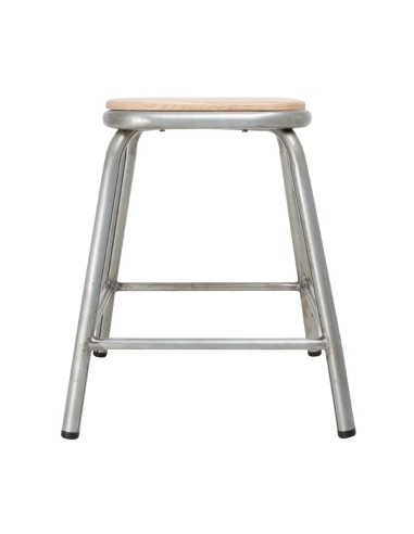 Tabouret bas Bolero Cantina - lot de 4, acier galvanisé