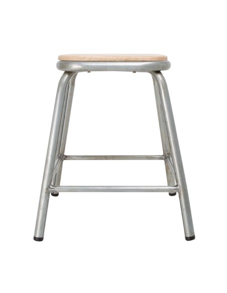 Tabouret bas Bolero Cantina - lot de 4, acier galvanisé