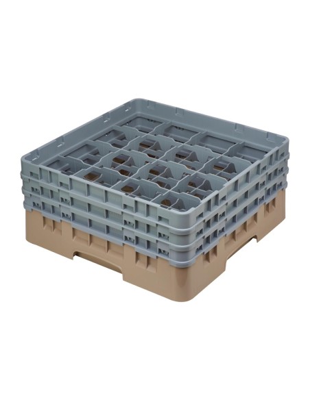 Casier à verres 16 compartiments Cambro beige 174 mm
