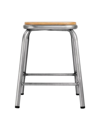 Tabouret bas Bolero Cantina - lot de 4, acier galvanisé