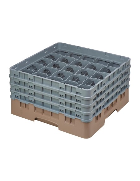Casier à verres Cambro 25 compartiments beige - 215 mm