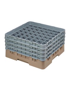 Casier à verres 49 compartiments Cambro beige - 215 mm