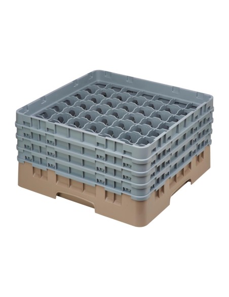 Casier à verres 49 compartiments Cambro beige - 215 mm