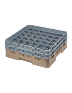 Casier à verres 36 compartiments Cambro beige - 133 mm