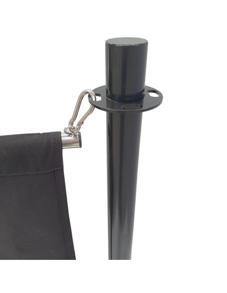 Poteau d'accueil noir tête plate Bolero - 950 mm