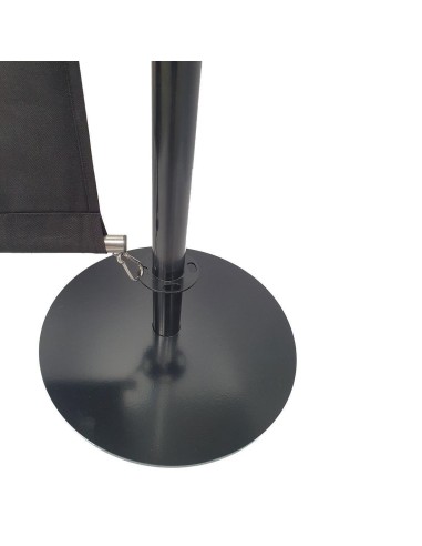 Poteau d'accueil noir tête plate Bolero - 950 mm