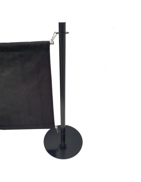 Poteau d'accueil noir tête plate Bolero - 950 mm