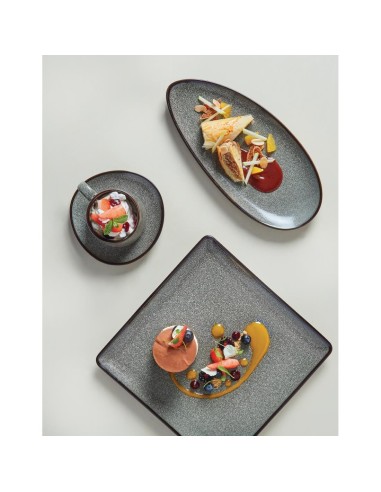 Assiettes feuille Olympia Mineral 305mm - lot de 6