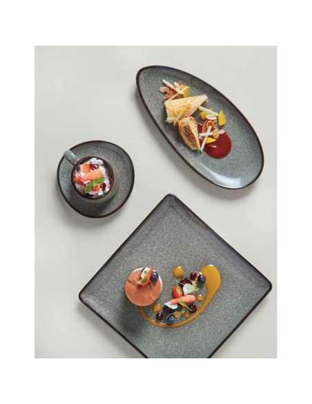 Assiettes feuille Olympia Mineral 305mm - lot de 6