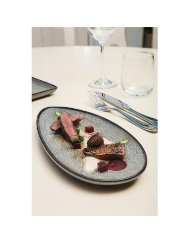 Assiettes feuille Olympia Mineral 255mm - lot de 6