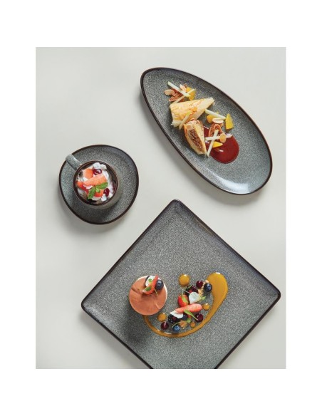 Assiettes feuille Olympia Mineral 255mm - lot de 6