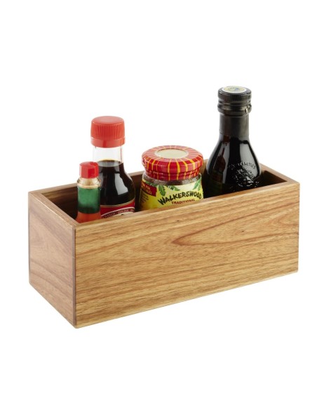 Rangement de table acacia APS 100 x 230 mm - Porte-condiments