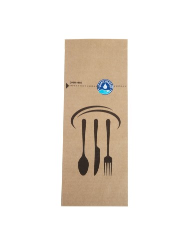Pochettes à couverts papier kraft recyclable - lot 2000 Westpak