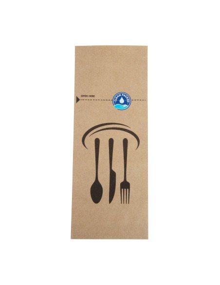Pochettes à couverts papier kraft recyclable - lot 2000 Westpak