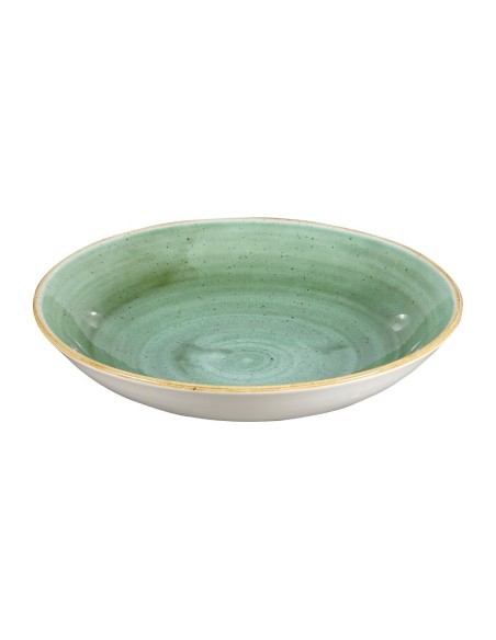 Assiettes coupe Churchill Stonecast Samphire Green 248mm - Lot de 12