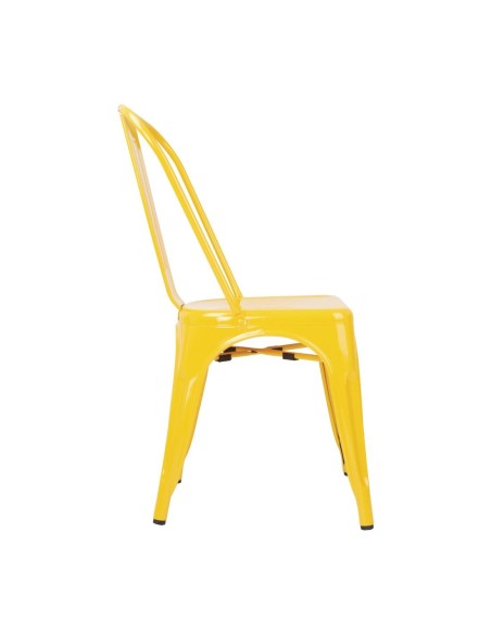 Chaises bistro en acier Bolero jaunes - lot de 4