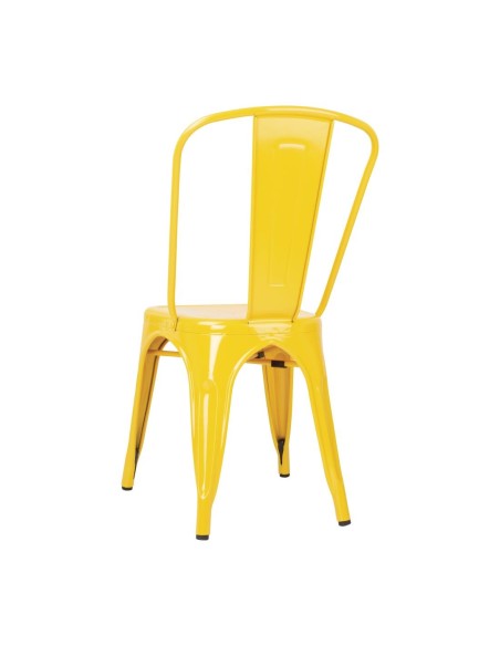 Chaises bistro en acier Bolero jaunes - lot de 4