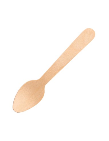 Petites cuillères en bois Fiesta 110 mm - Lot de 100