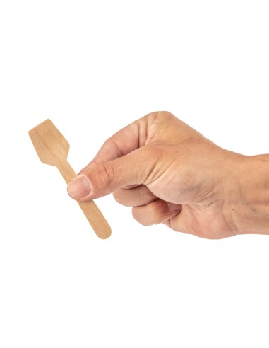 Cuillères à glace en bois Fiesta 96mm - Lot de 100