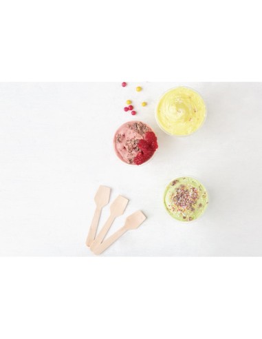 Cuillères à glace en bois Fiesta 96mm - Lot de 100