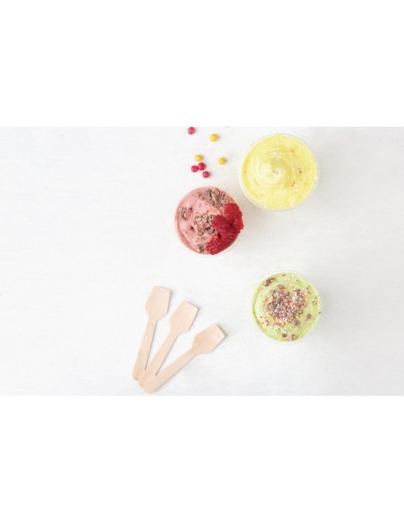 Cuillères à glace en bois Fiesta 96mm - Lot de 100