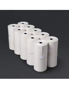 Rouleau caisse Olympia 2 plis blanc et jaune 76x70 mm - Lot de 20