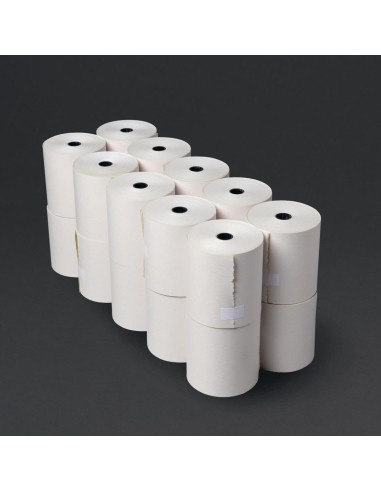 Rouleau caisse Olympia 2 plis blanc et jaune 76x70 mm - Lot de 20