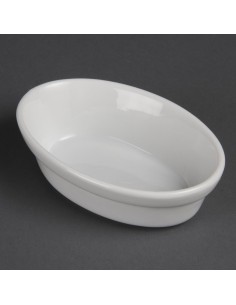 Plats à gratin ovales Olympia Whiteware 145x104 mm - Lot de 6